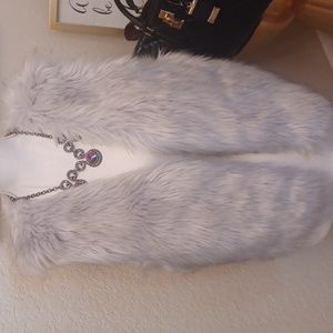 Gray Faux Fur Vest